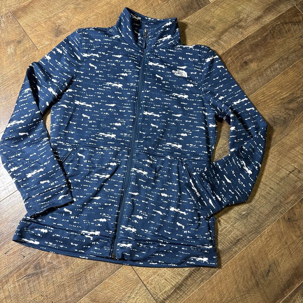 The North Face Womens Nvcinder Full Zip Fleece Jacket Blue White Size L